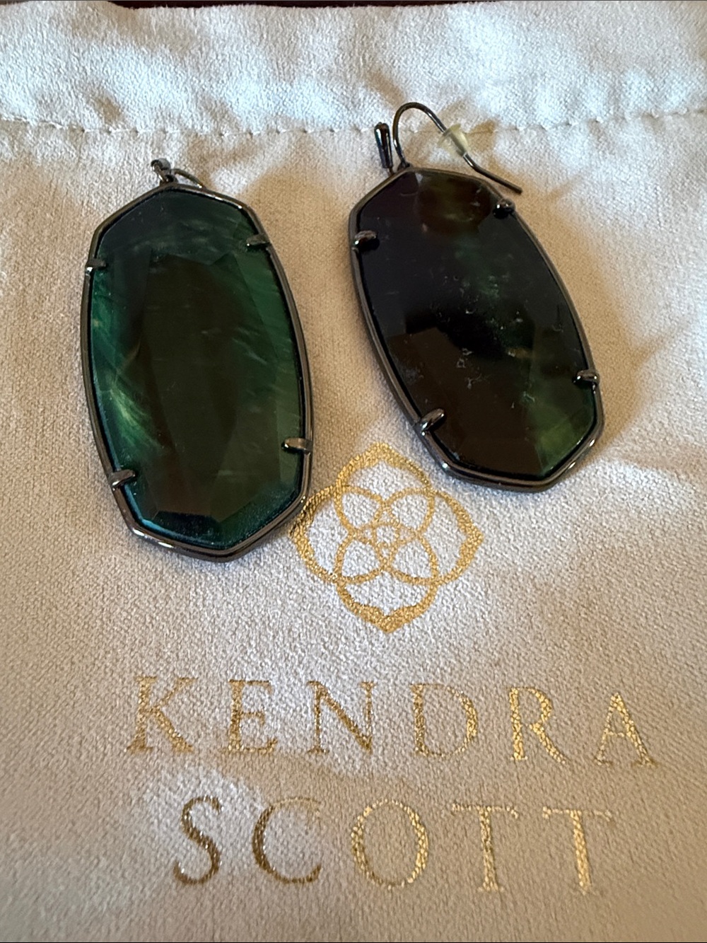 Kendra Scott Dark Emerald Elle-Style Drop Earrings